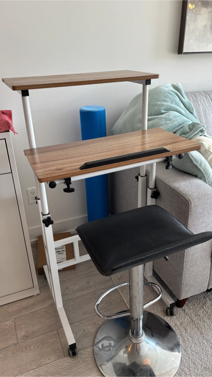 Adjustable Height Standing Desk with Stool - photo 2
