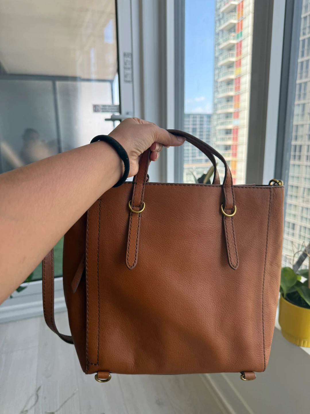 Fossil Brown Leather Tote Bag - photo 2