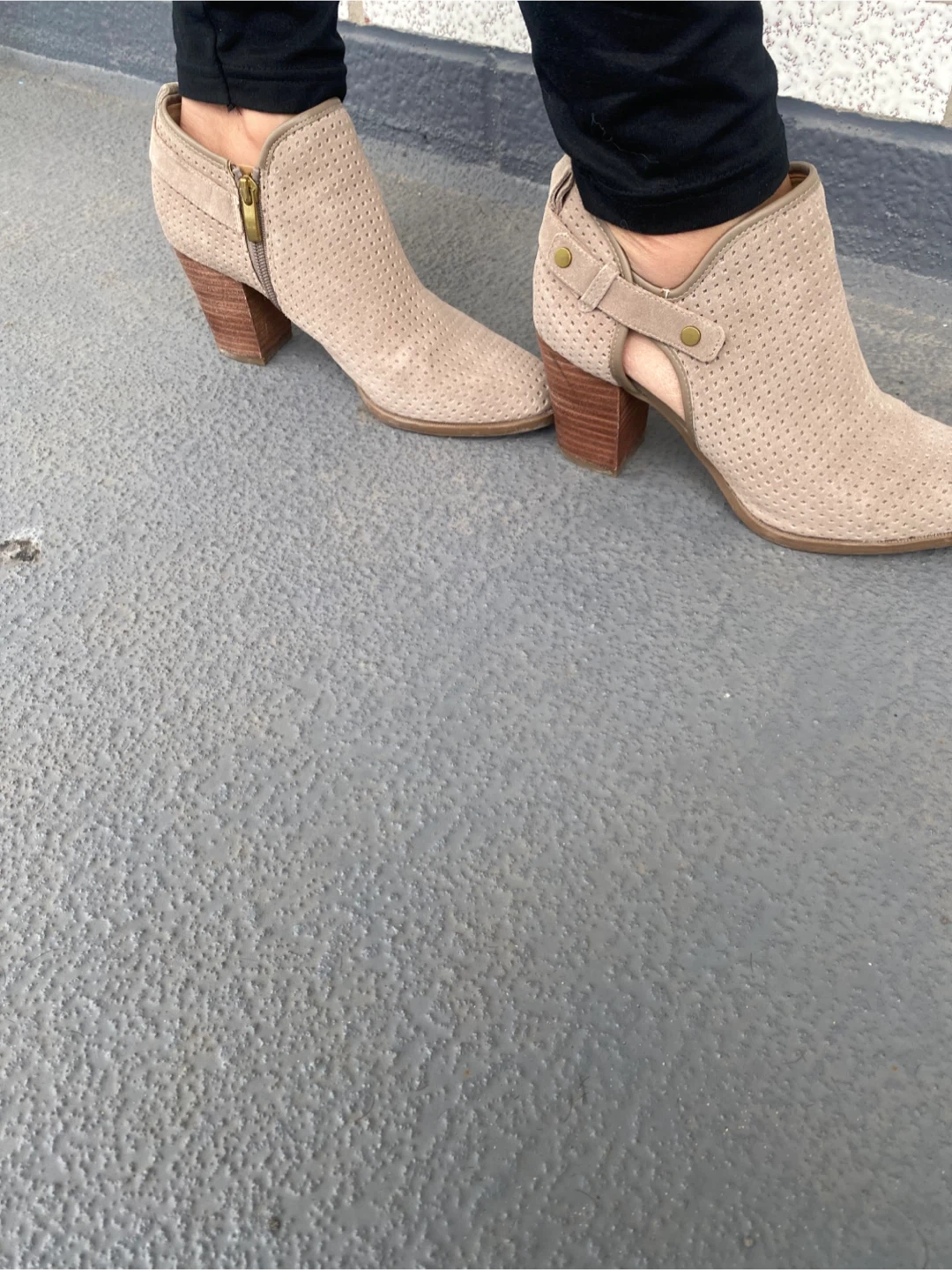 Women's Tan Perforated Booties - photo 2