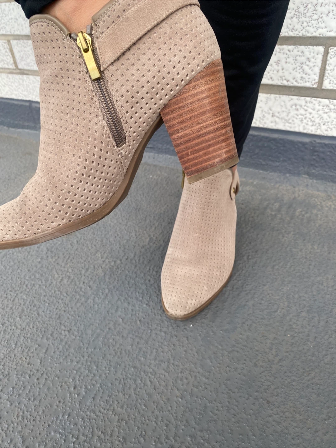 Women's Tan Perforated Booties - photo 5