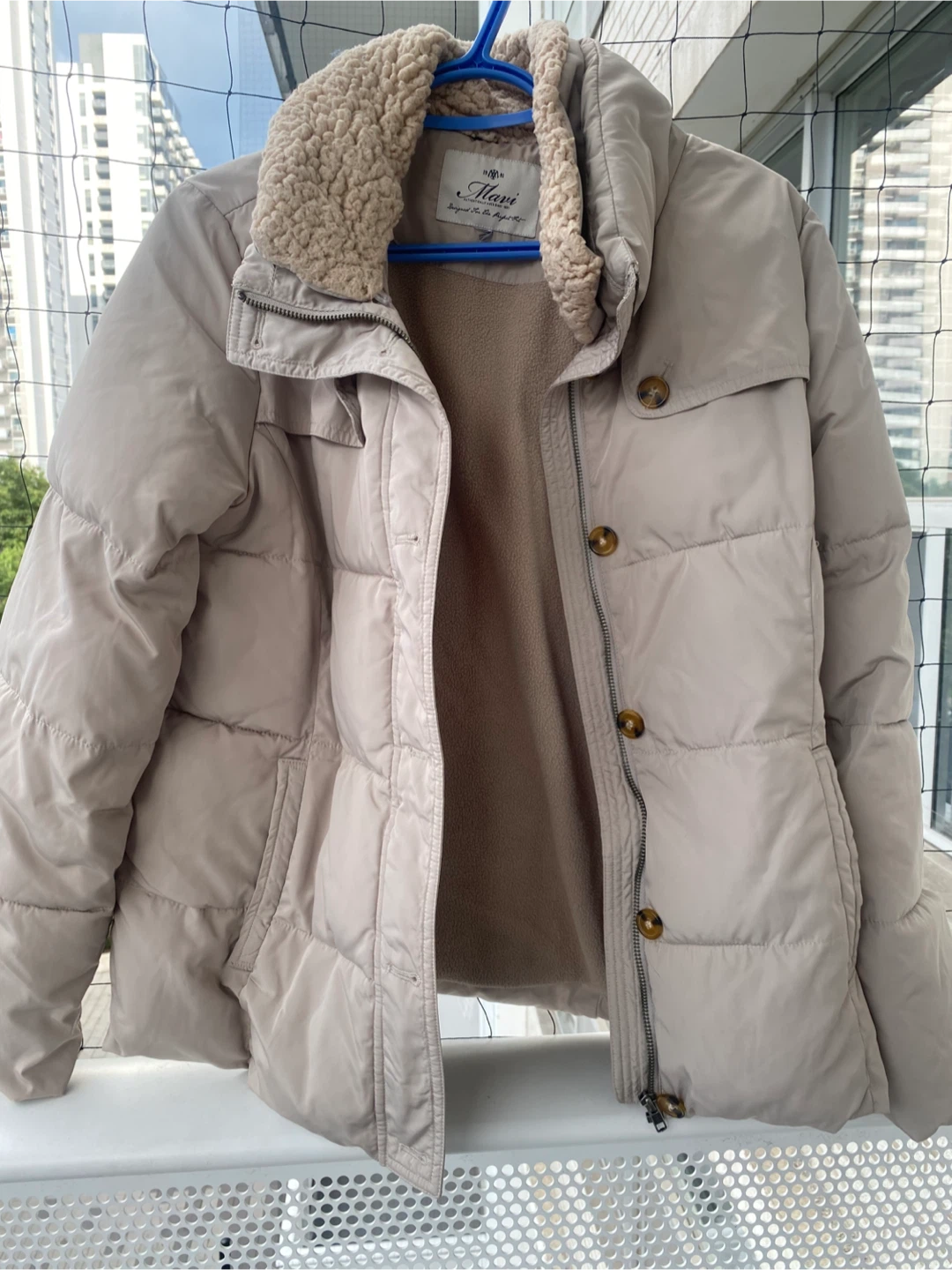 Mavi Puffer Jacket with Shearling Collar - photo 3
