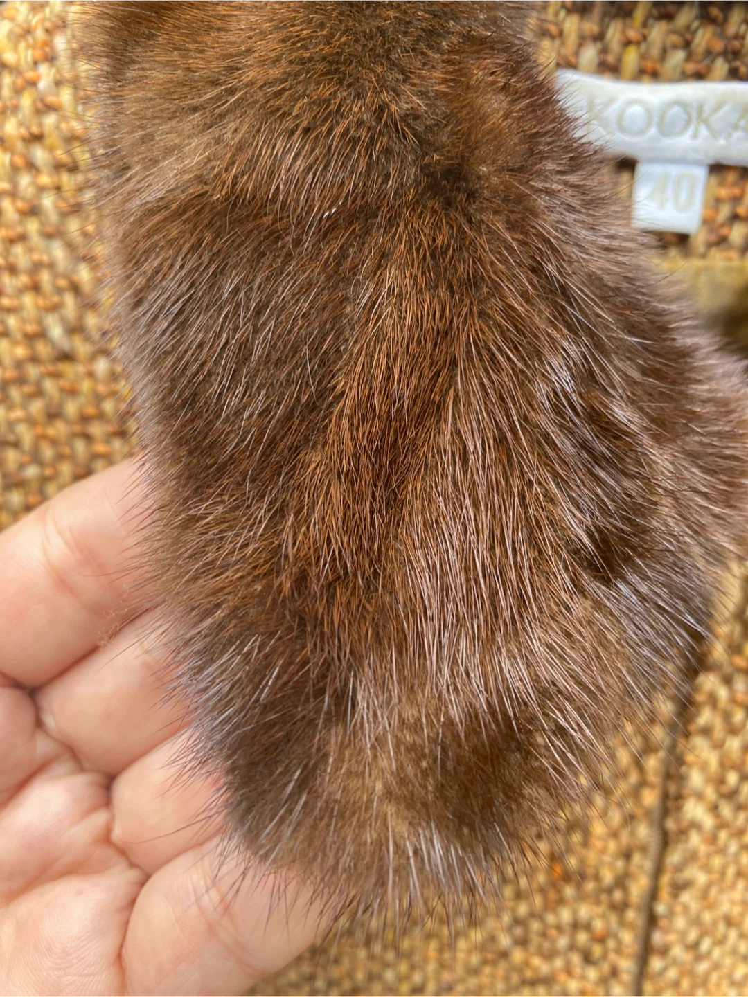 Kookai brown tweed jacket with faux fur collar - photo 4