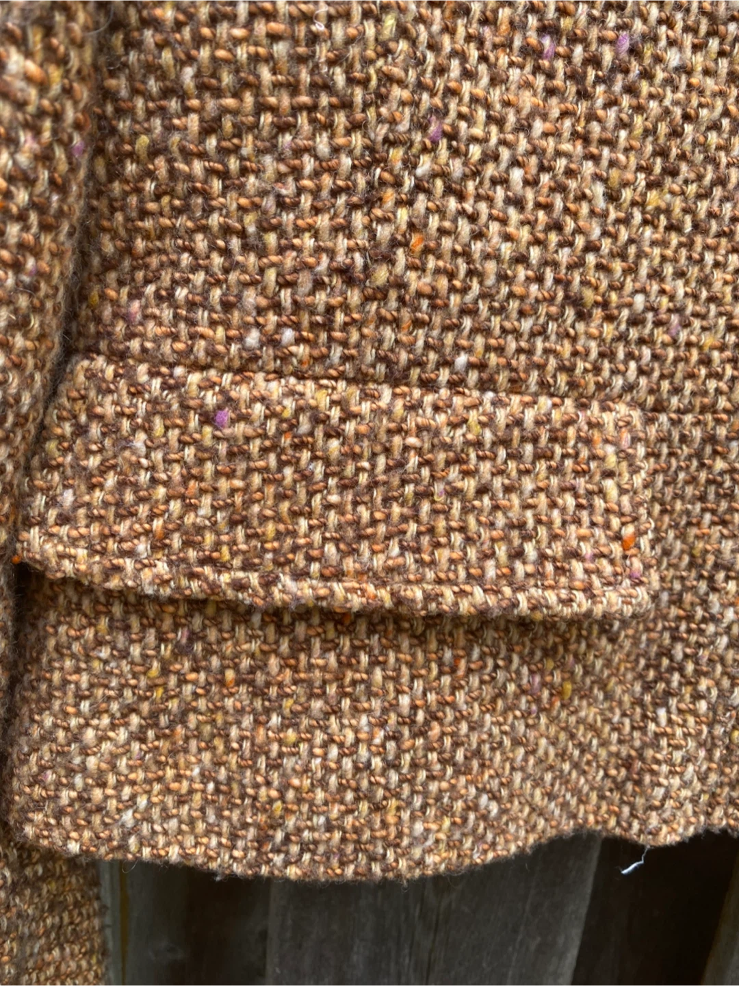 Kookai brown tweed jacket with faux fur collar - photo 5