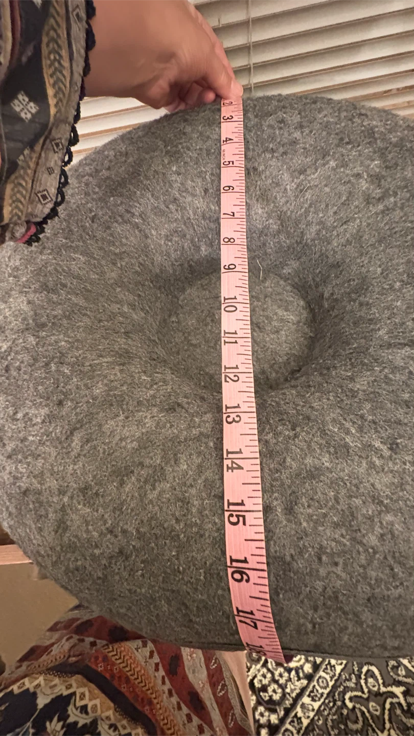 Grey Felt Pouf  cat  donut