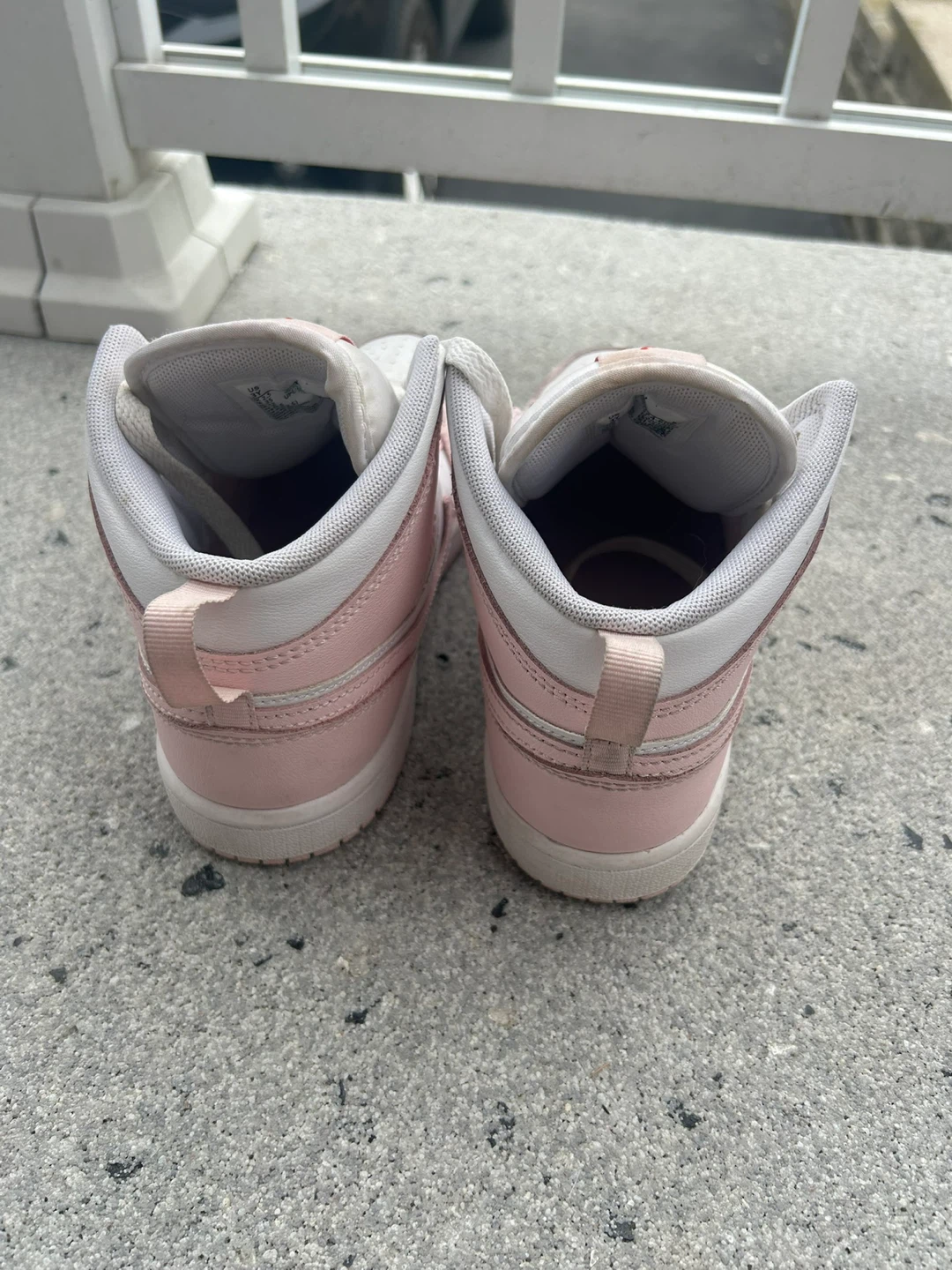 Jordan 1 Mid Pink White Sneakers - photo 3
