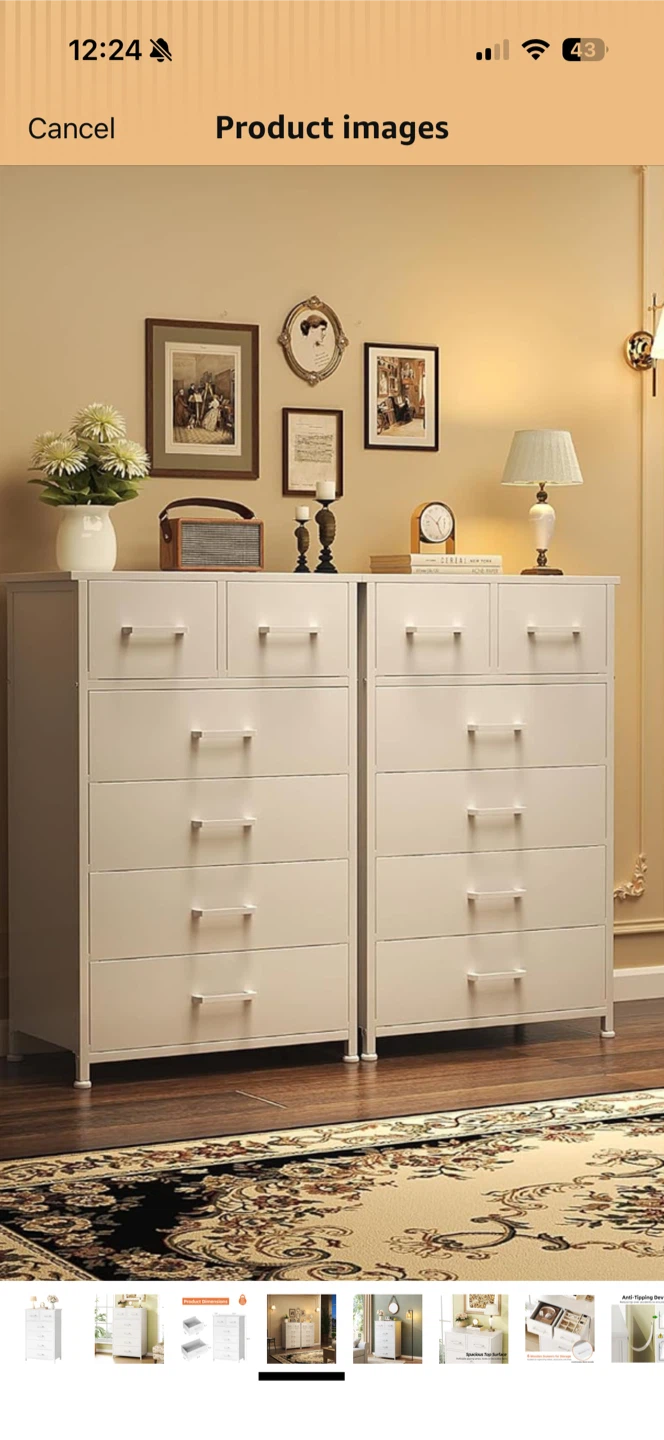 White 6-Drawer Dresser - photo 2