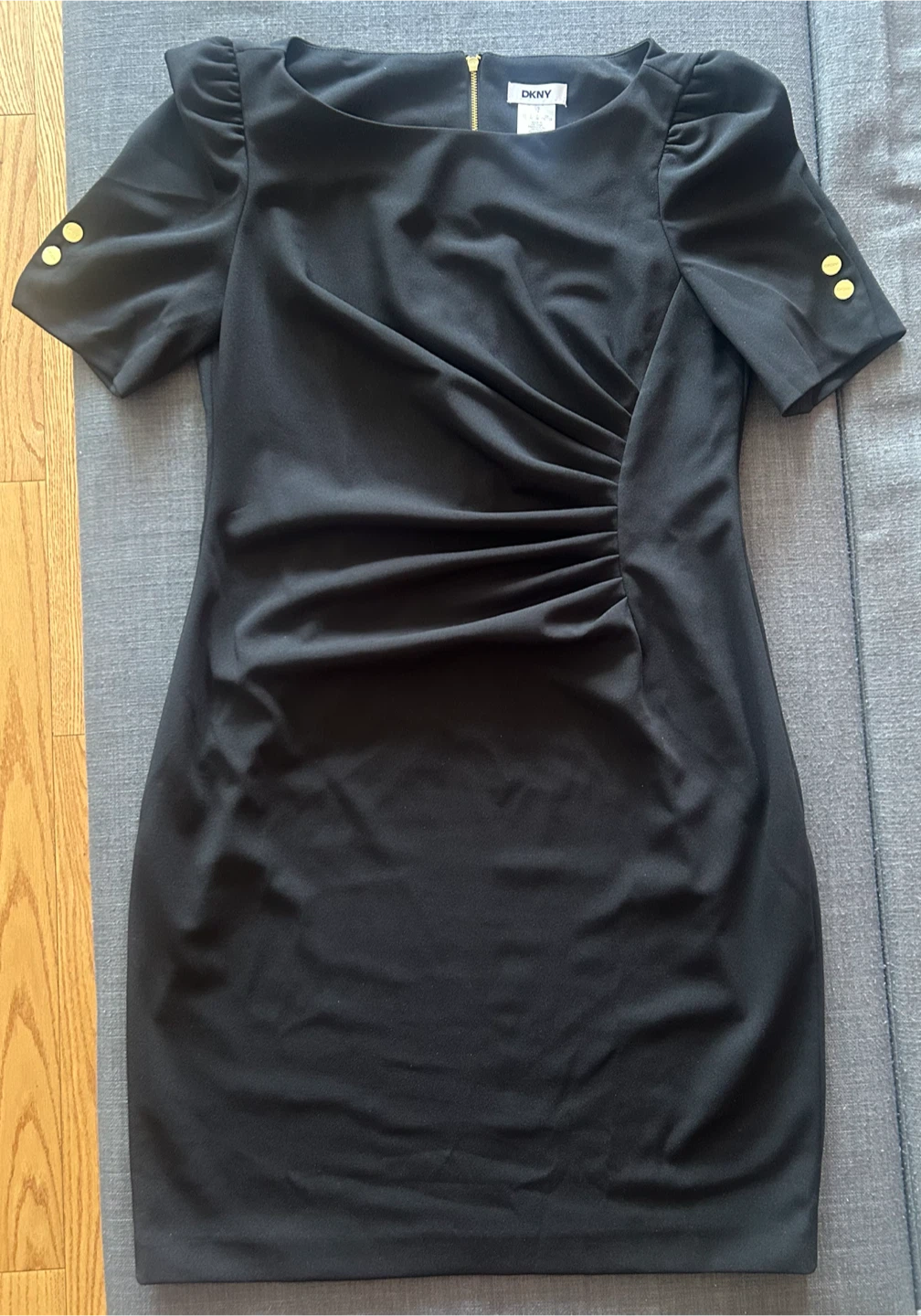 DKNY Black Ruched Sheath Dress - photo 3