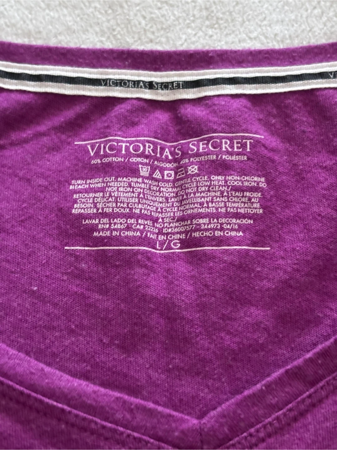 Victoria's Secret Purple V-Neck T-Shirt - photo 2