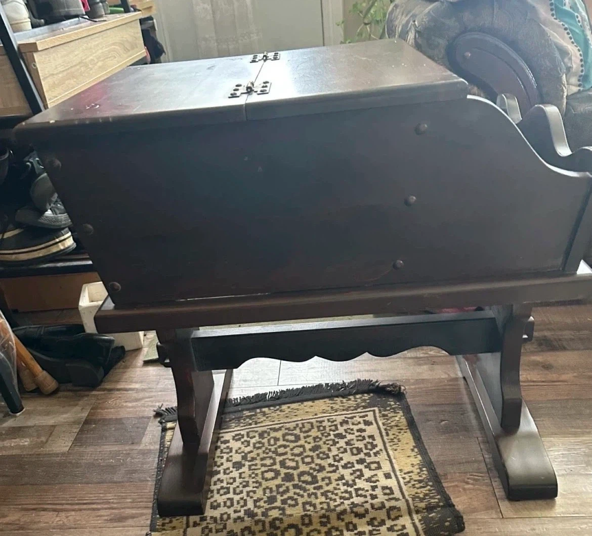 Vintage Wooden Magazine Rack with Storage