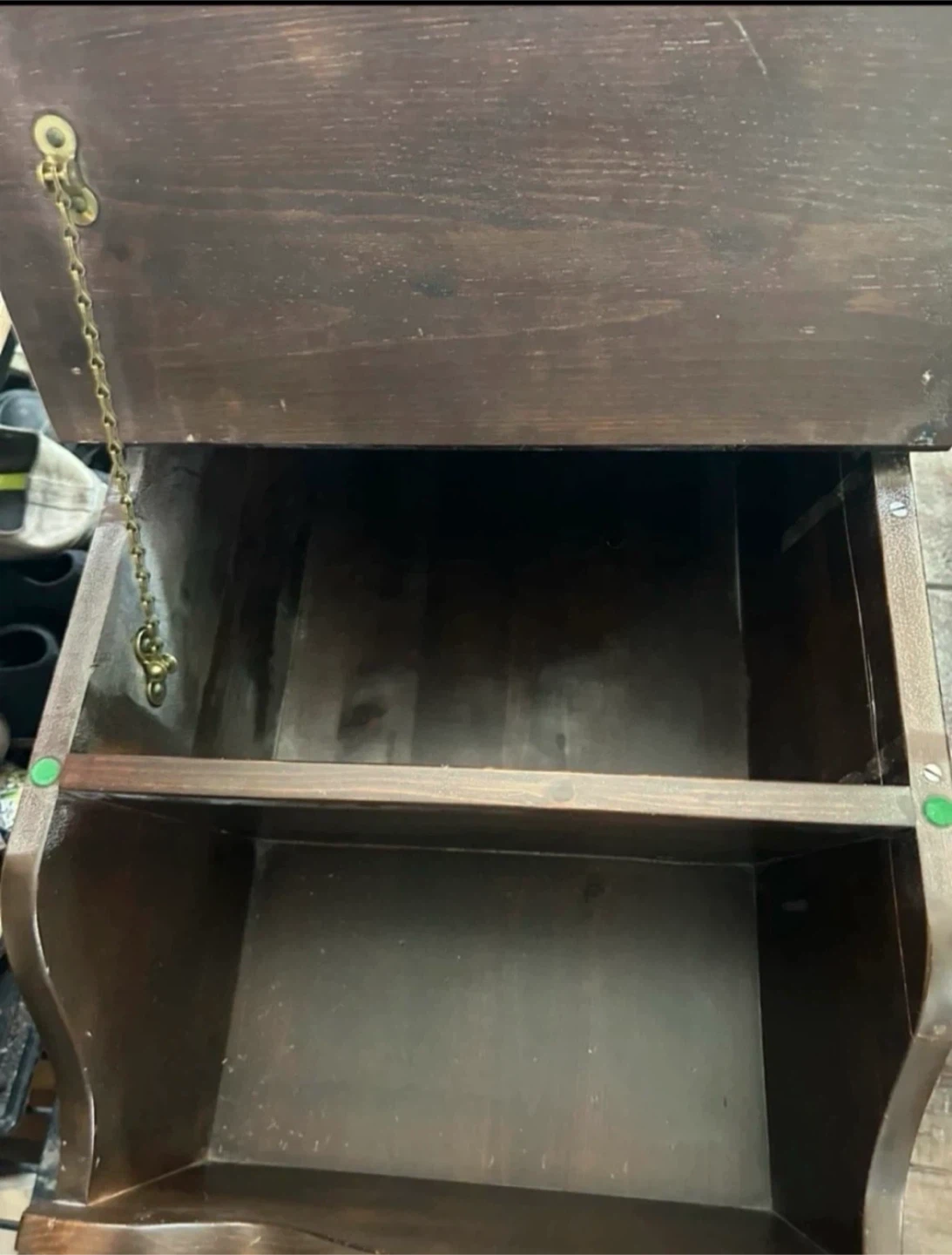 Vintage Wooden Magazine Rack with Storage - photo 5