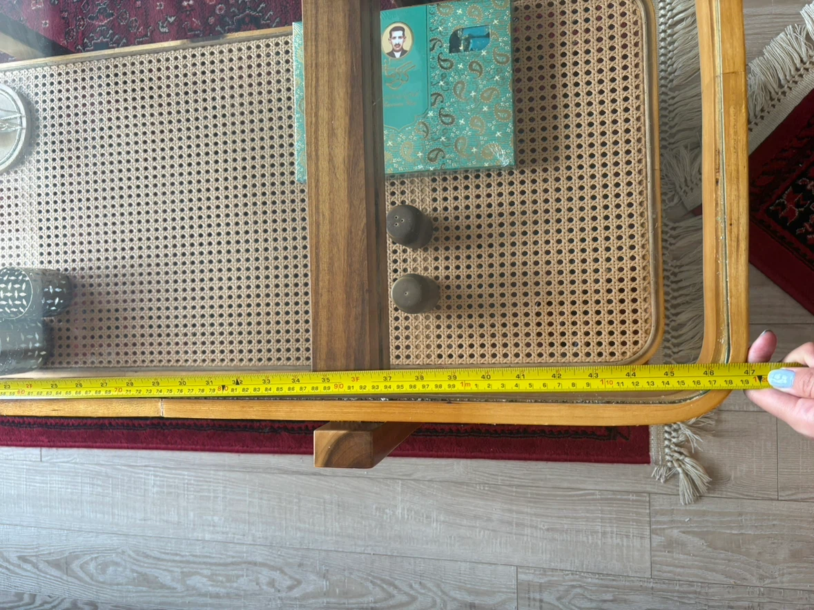 Cane and Glass Coffee Table oak - photo 4