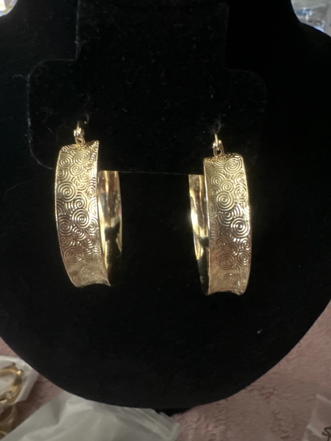14k Gold Tone laminated Hoop Earrings