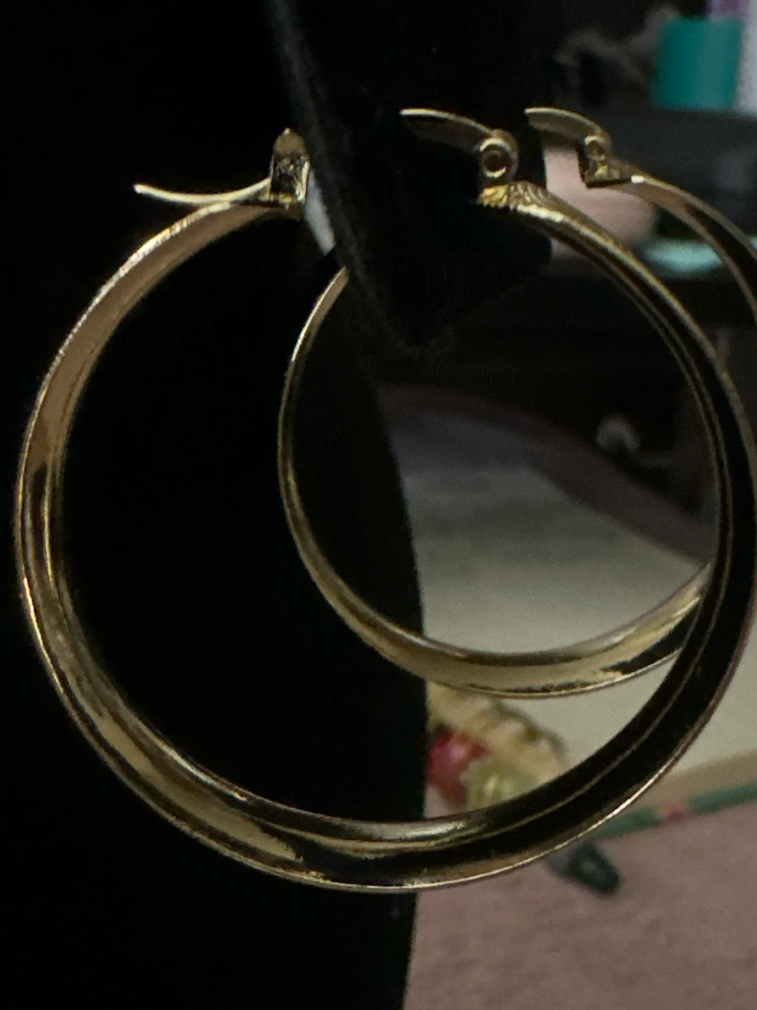 14k Gold Tone laminated Hoop Earrings - photo 2