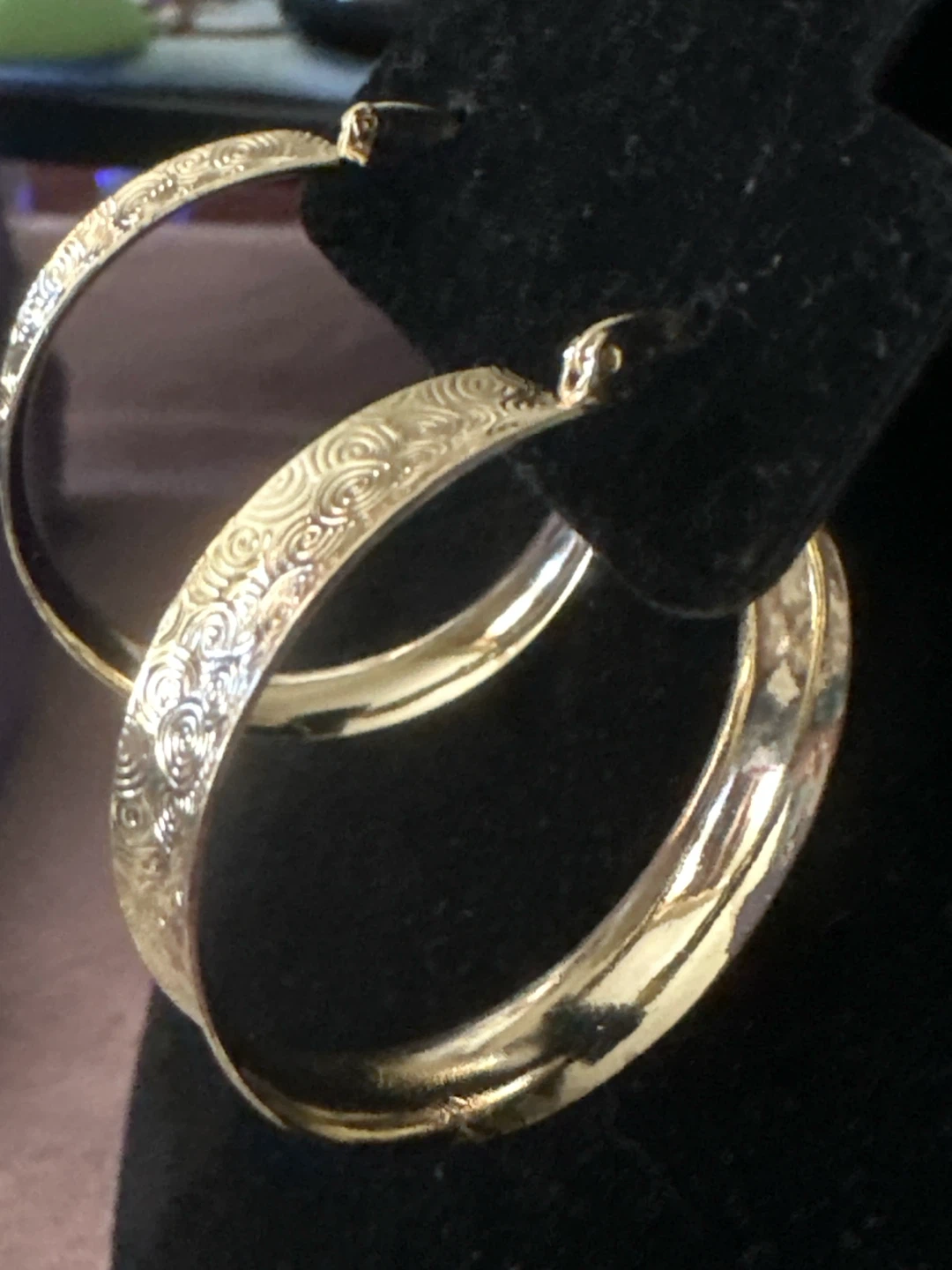 14k Gold Tone laminated Hoop Earrings - photo 3