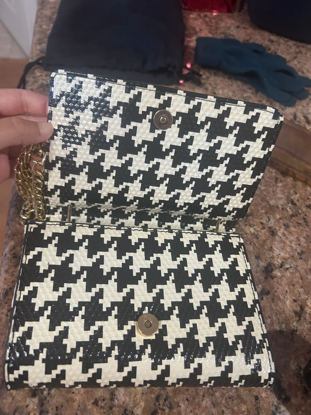 Aldo Houndstooth Mini Purse with Chain - photo 2