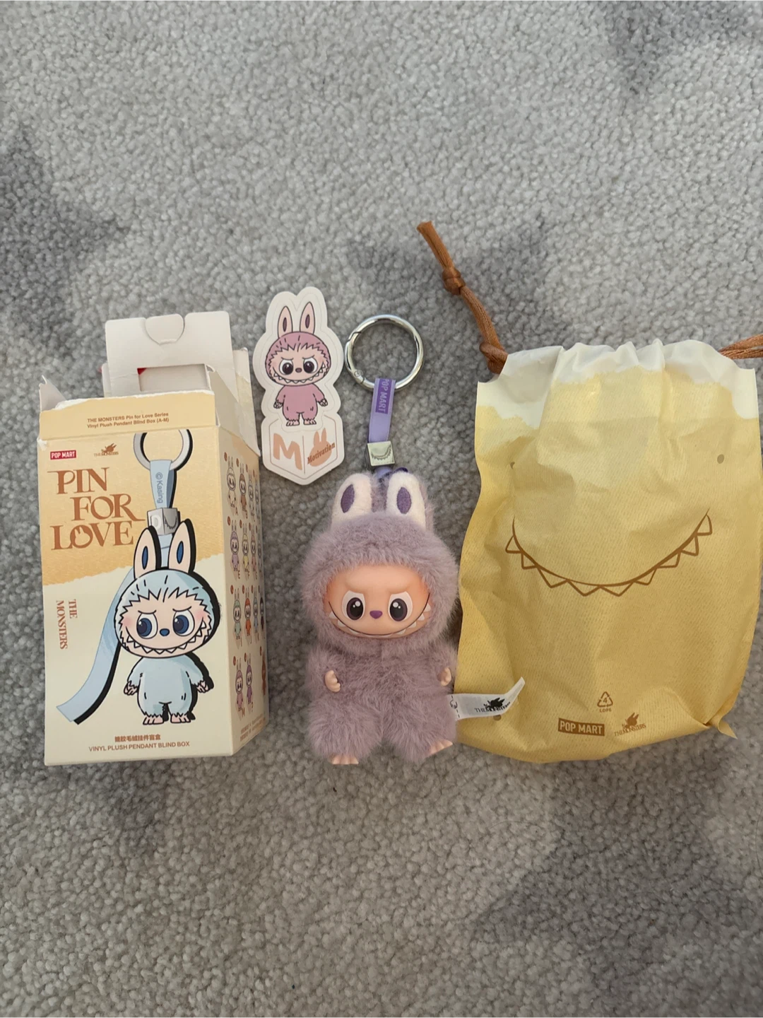 POP MART Monsters Pin for Love Plush Pendant Keychain