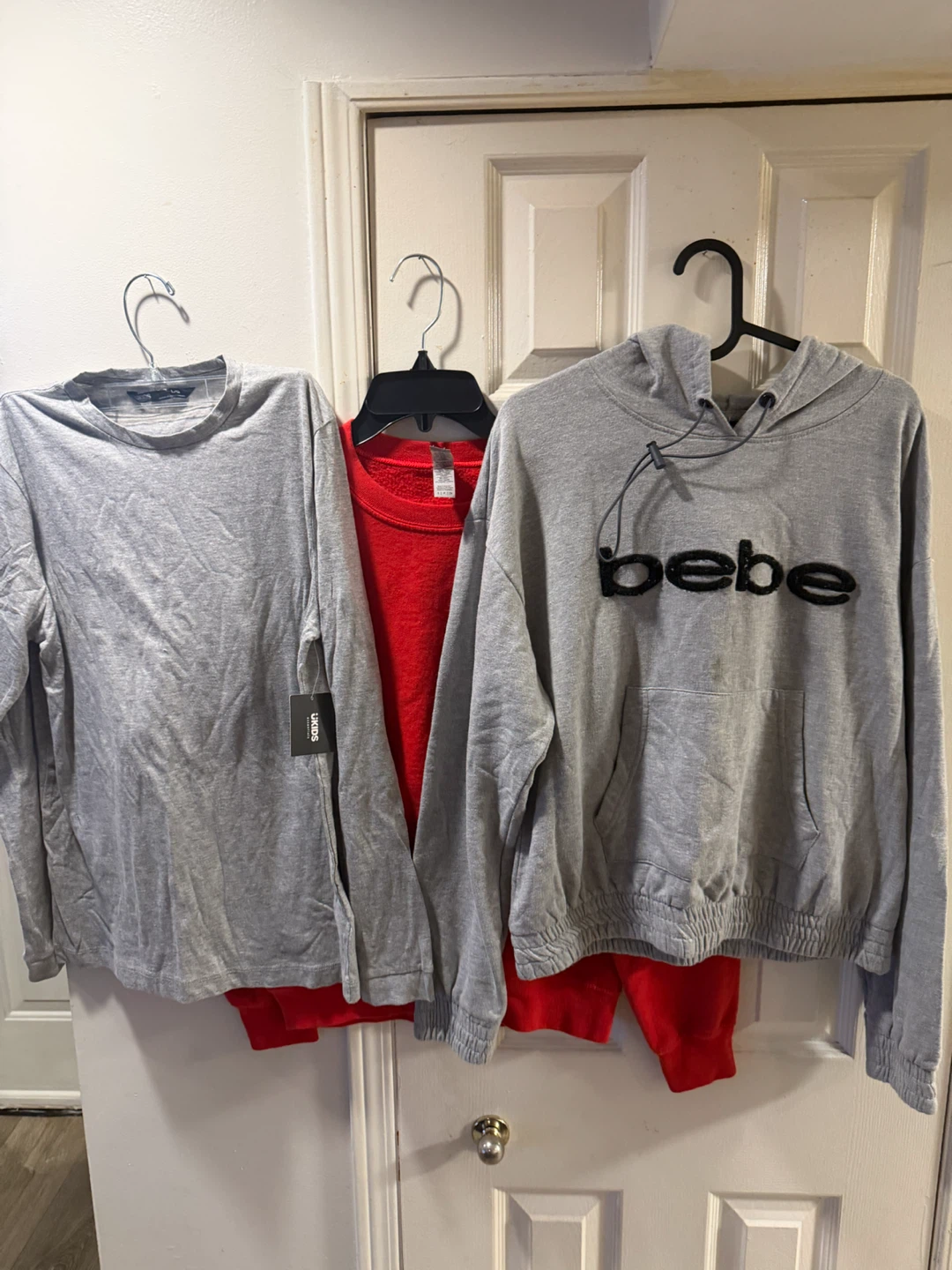 bebe Grey Hoodie with Black Logo