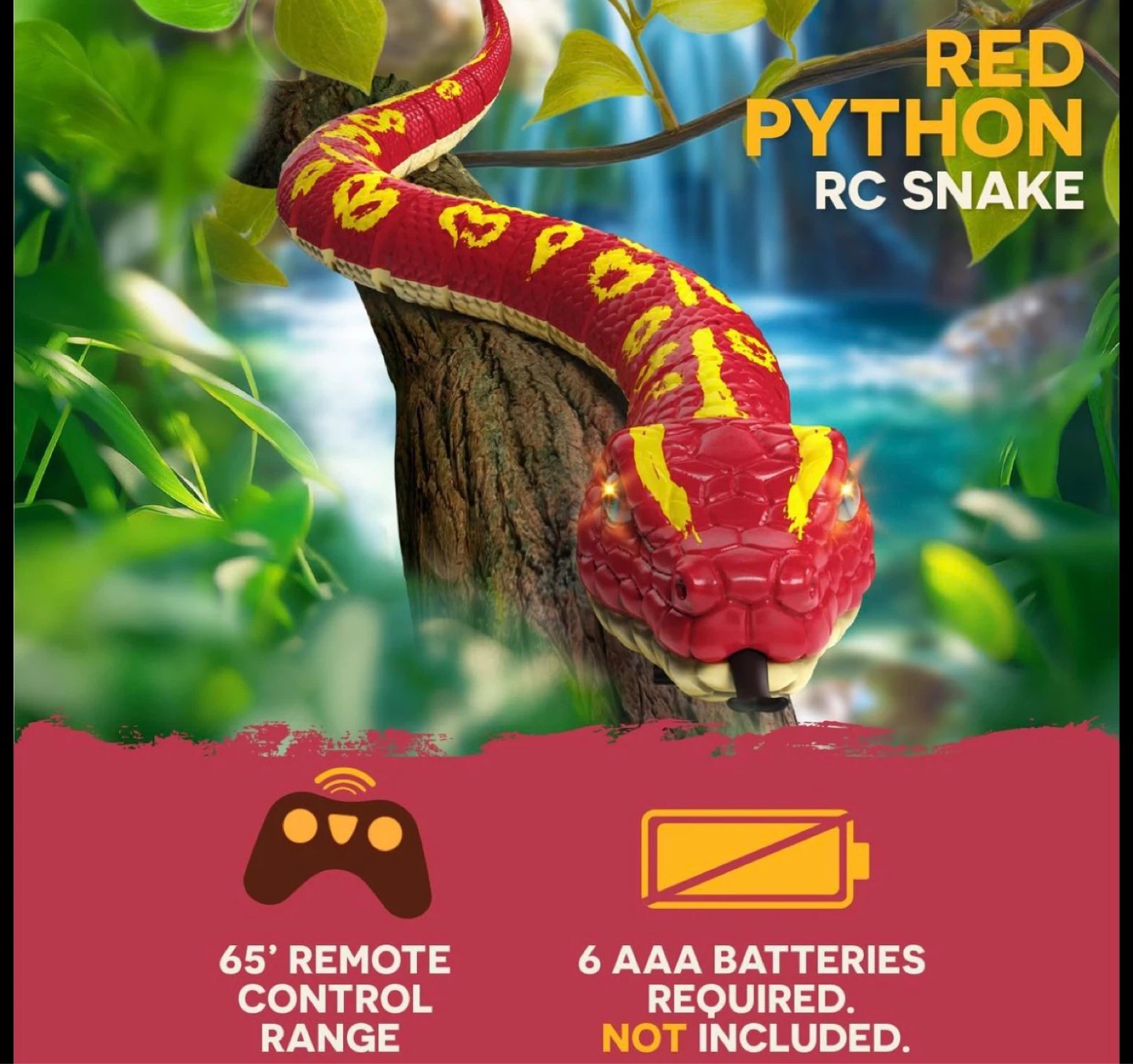 Red Python RC Snake Toy with Remote - photo 3