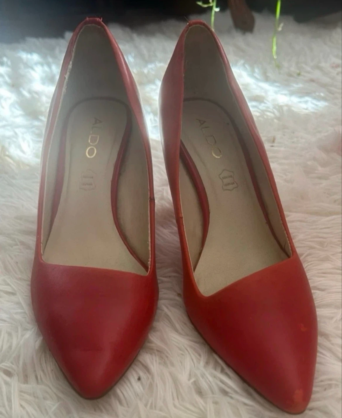 ALDO Red Leather Heels