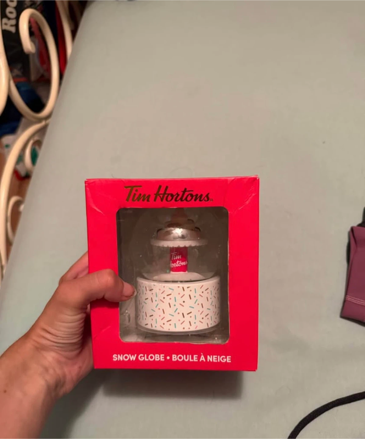 Tim Hortons snow globe bake stand