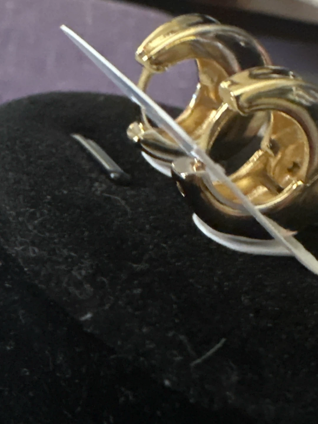 14k Gold Tone laminated Hoop Earrings - photo 2