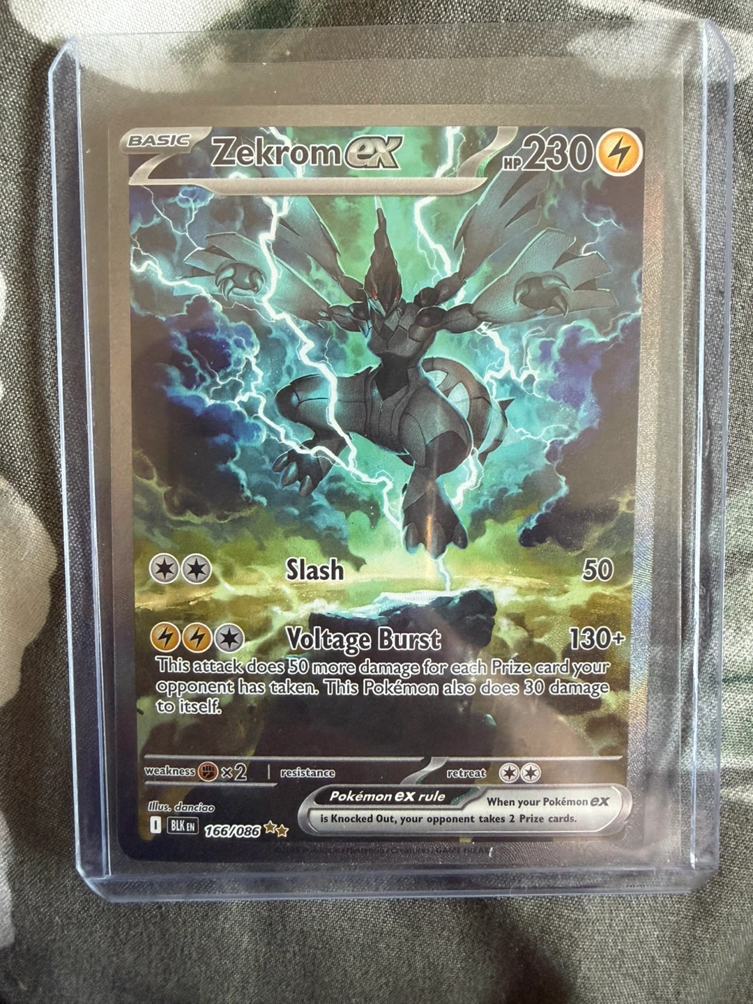 Pokémon Zekrom Ex Illustration rare Black Bolt ungraded