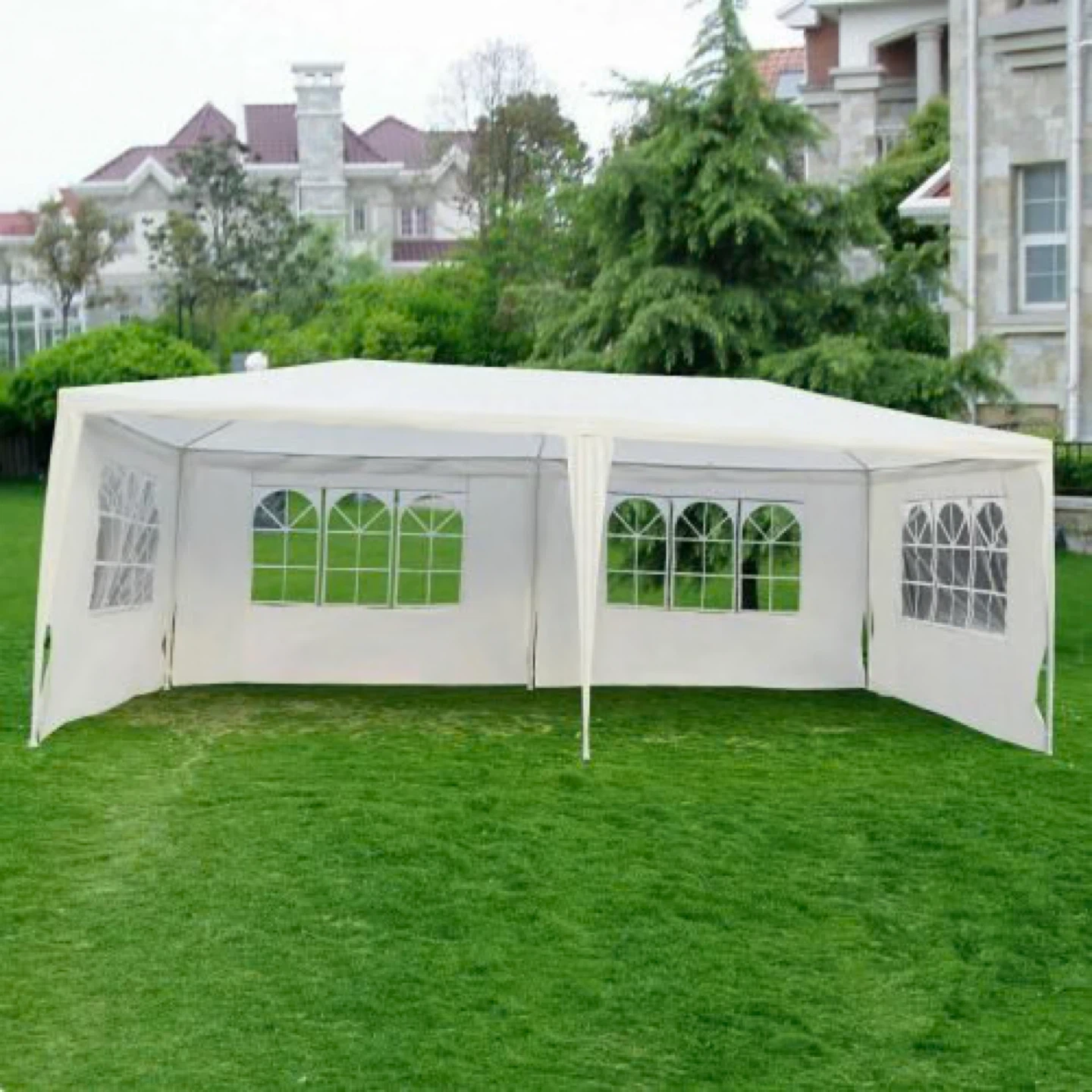 White Canopy Tent with Side Walls - 20' x 10'