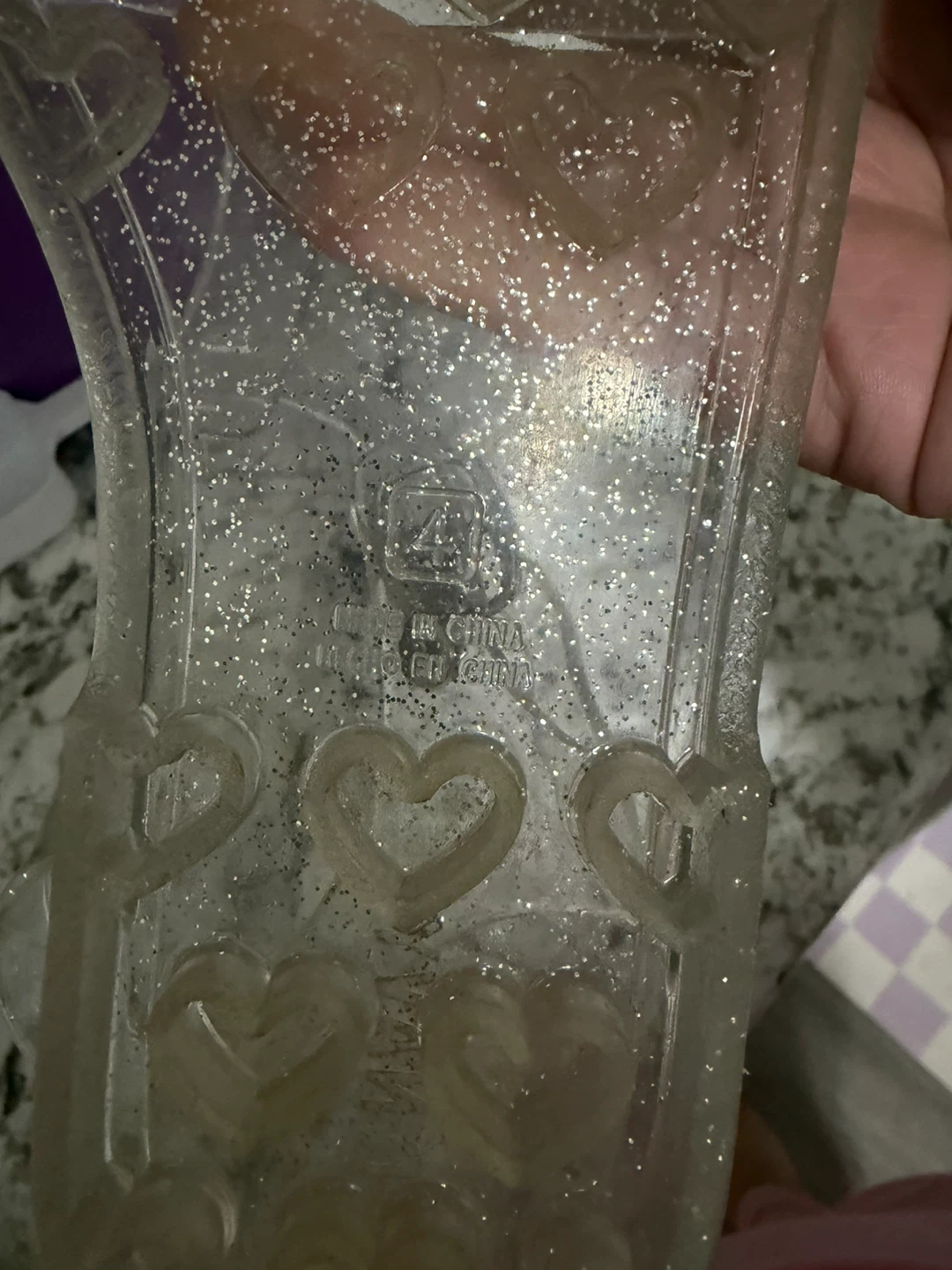 Old Navy Clear Glitter Jelly Sandals - Size 4 - photo 2
