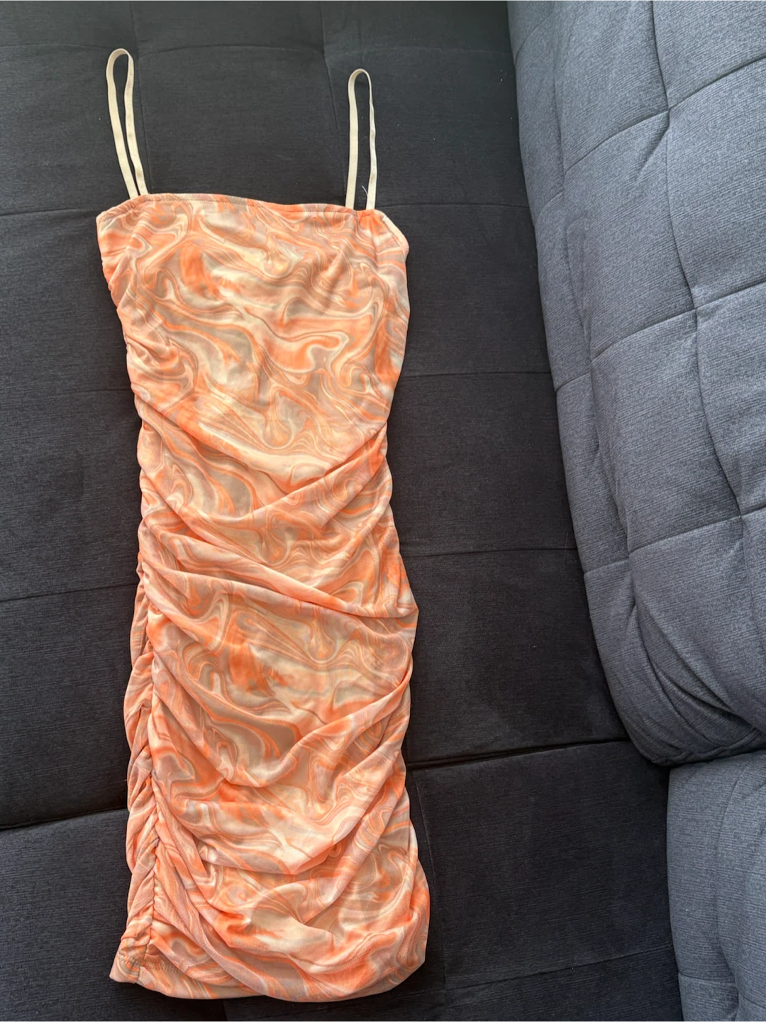 Ruched Mesh Bodycon Dress