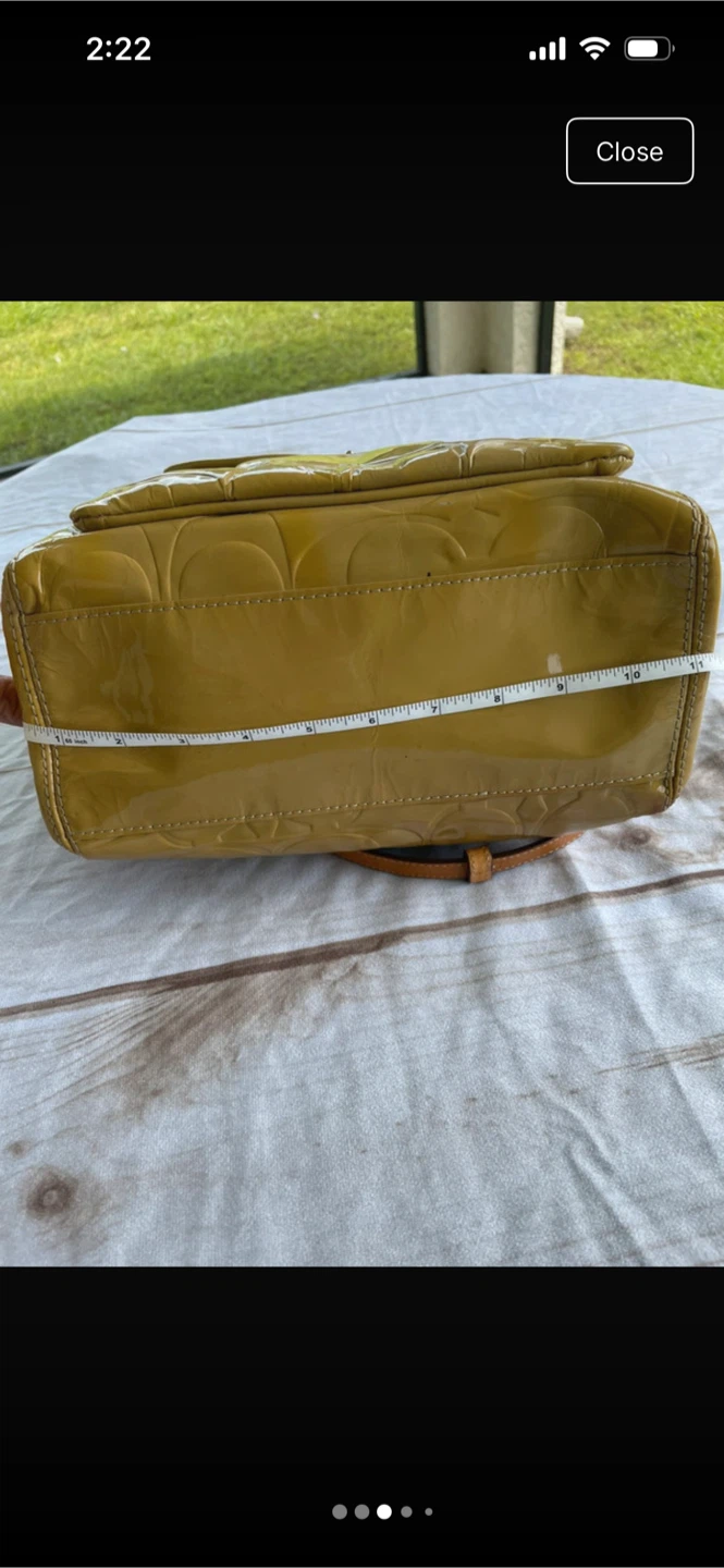 Authentic Coach Patent Leather Handbag - Mustard Yellow - photo 2