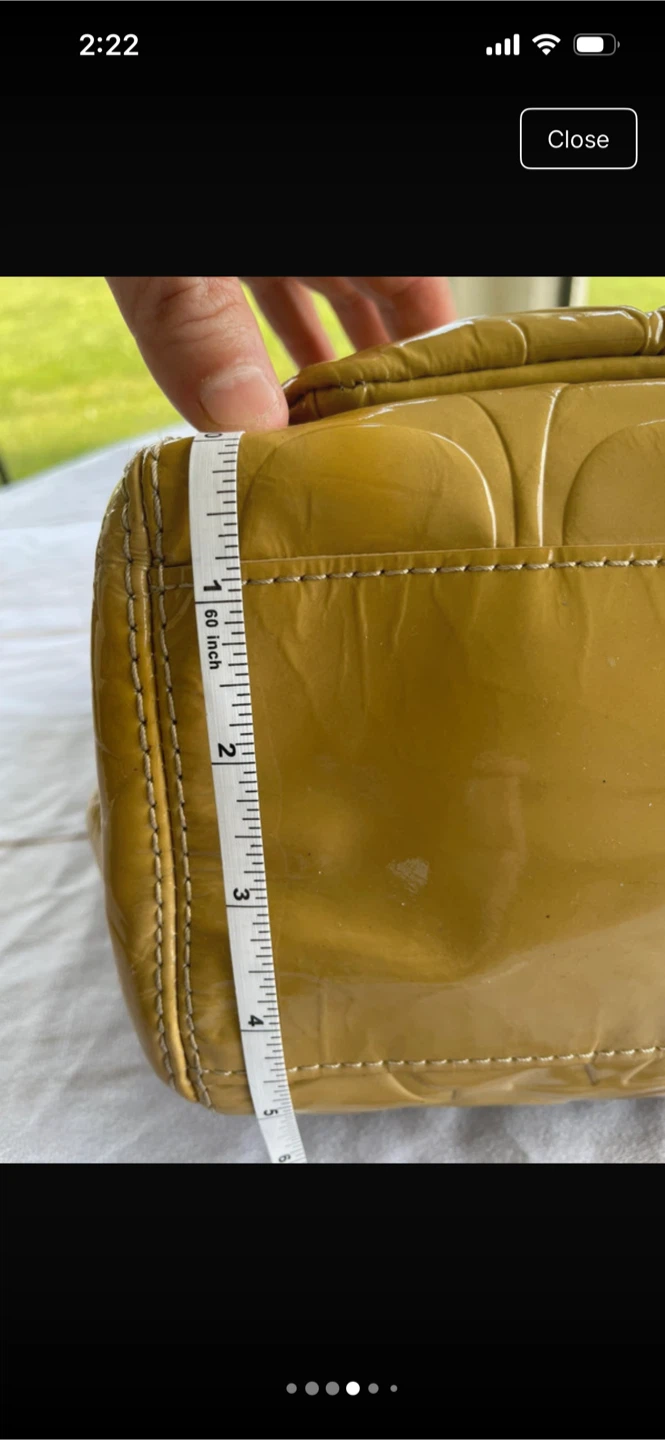 Authentic Coach Patent Leather Handbag - Mustard Yellow - photo 4