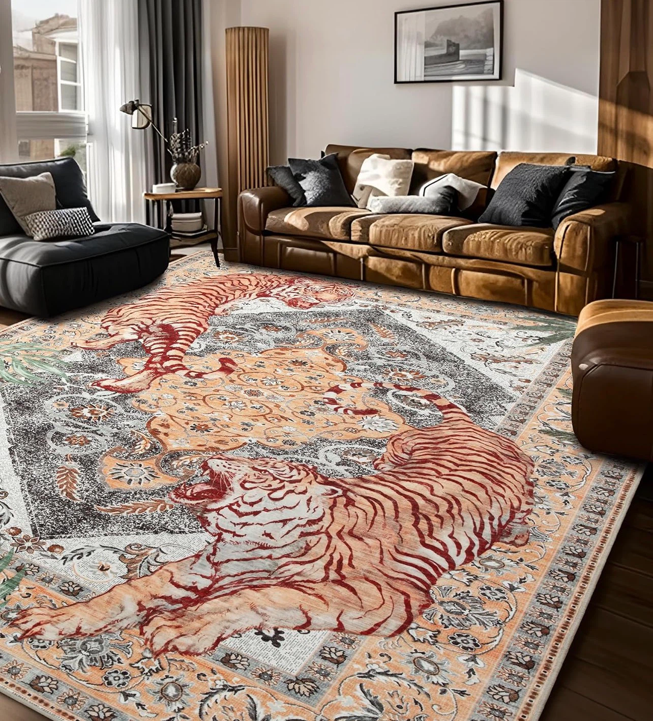 Tiger Pattern Area Rug