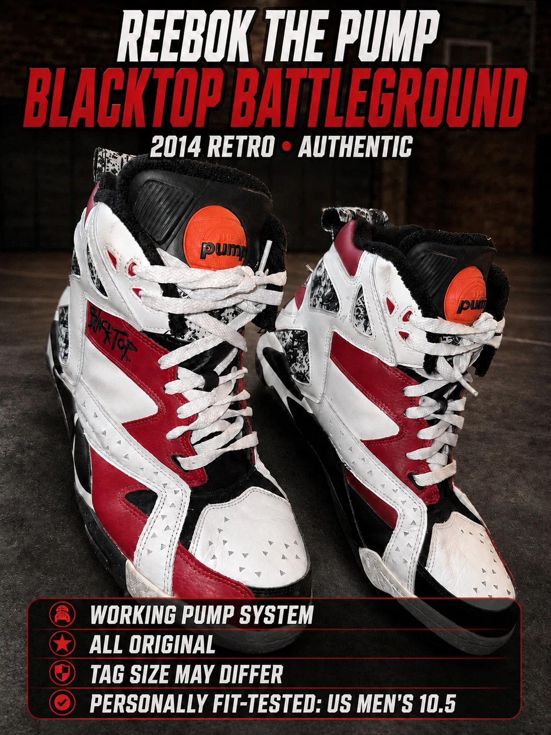 REEBOK THE PUMP BLACKTOP BATTLEGROUND 2014 RETRO