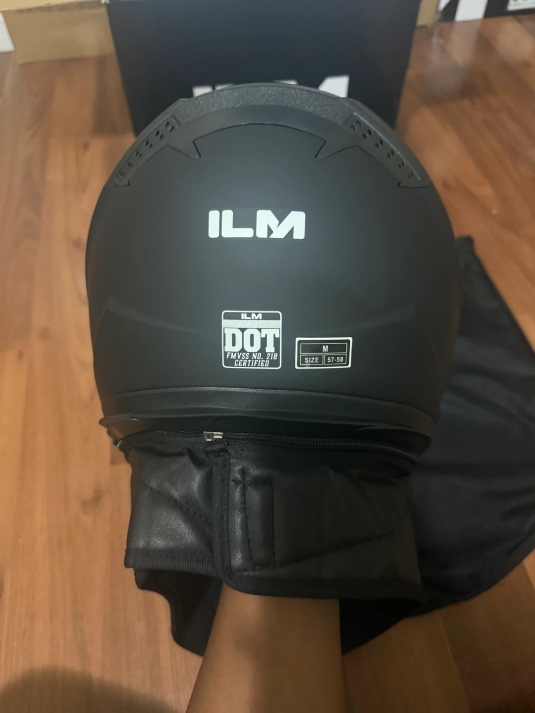 ILM Motorcycle Helmet Matte Black Size M - photo 4