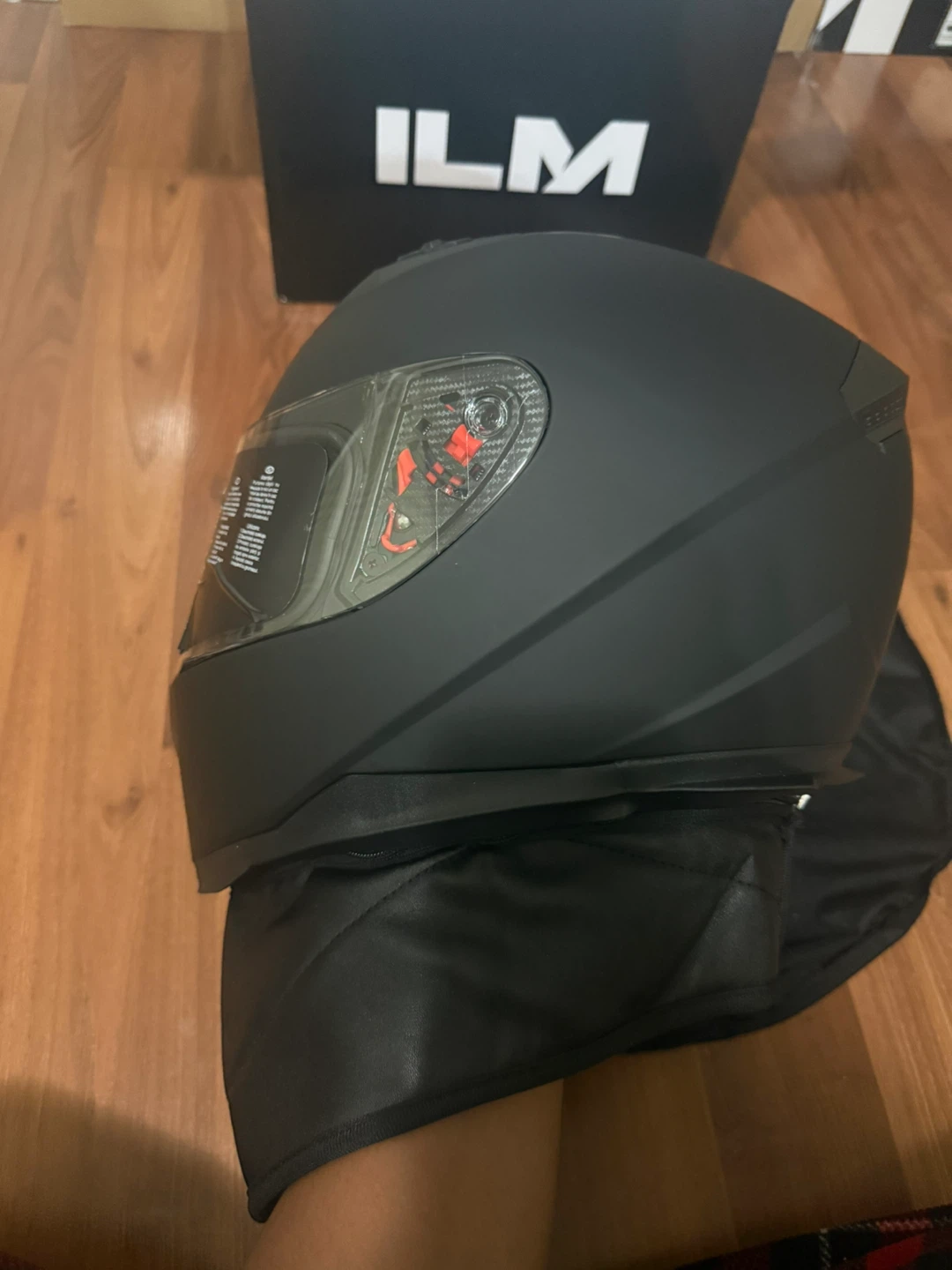 ILM Motorcycle Helmet Matte Black Size M - photo 5
