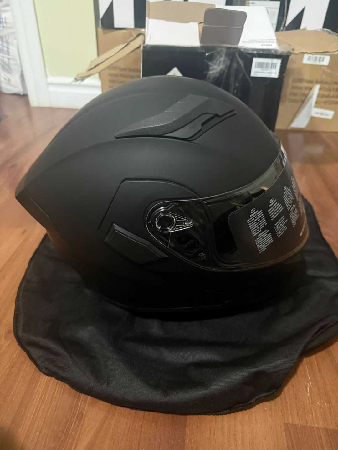 ILM Motorcycle Helmet - Matte Black Size Large - photo 3