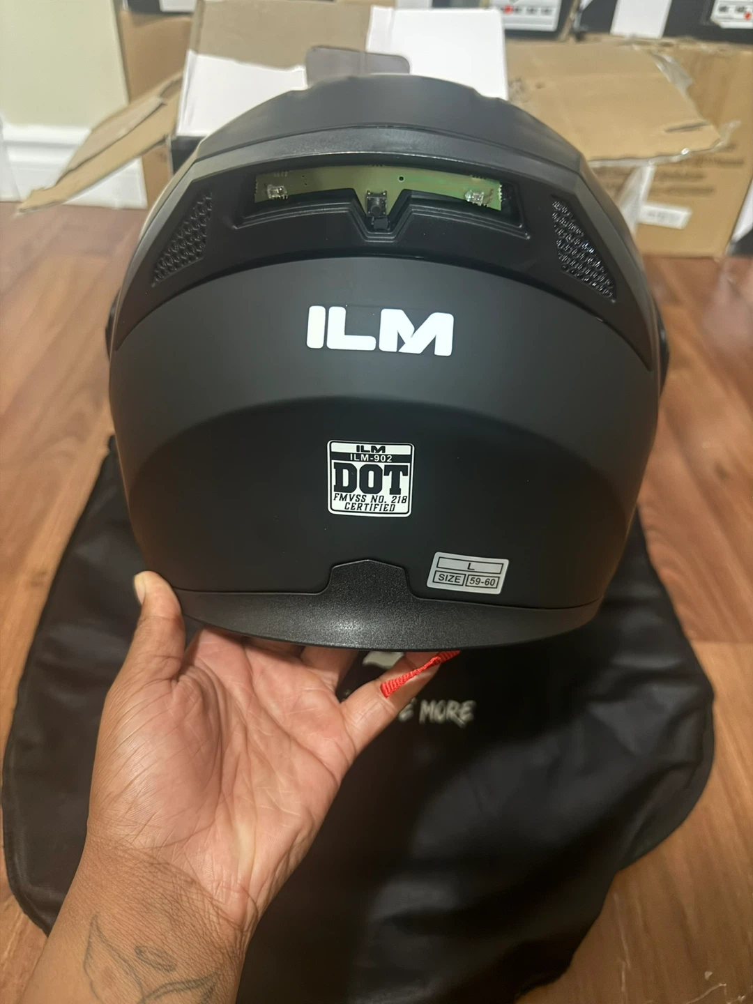 ILM Motorcycle Helmet - Matte Black Size Large - photo 4