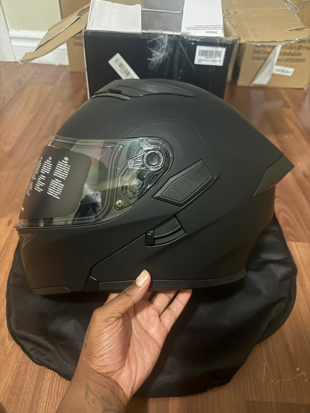 ILM Motorcycle Helmet - Matte Black Size Large - photo 5