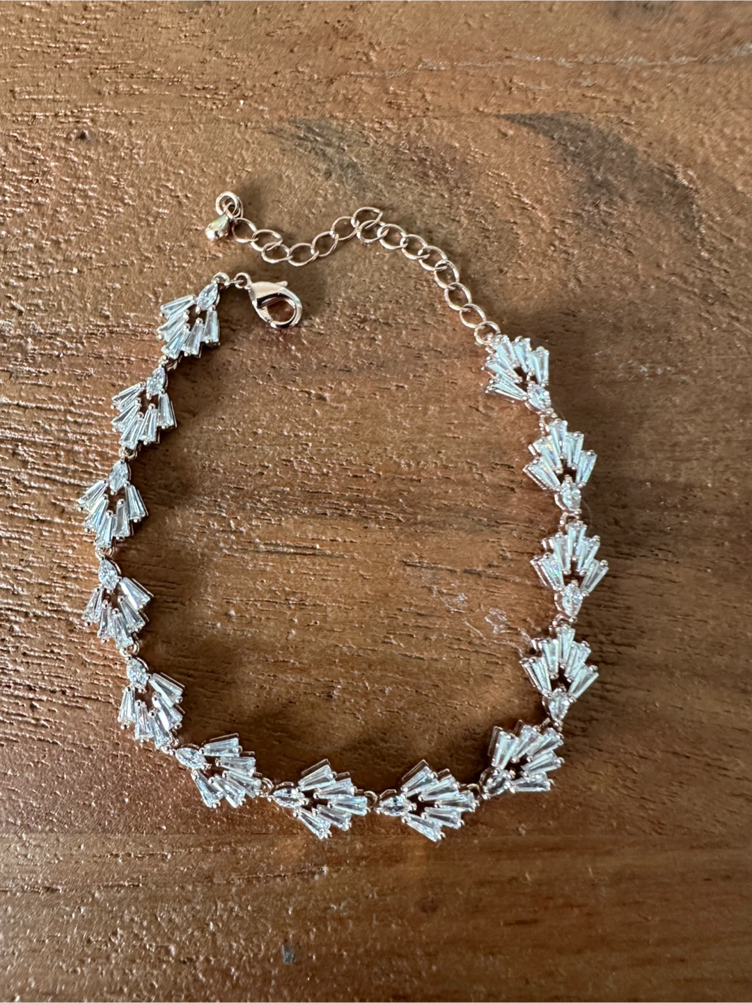 Rose gold Tone  baguette crystal bracelet