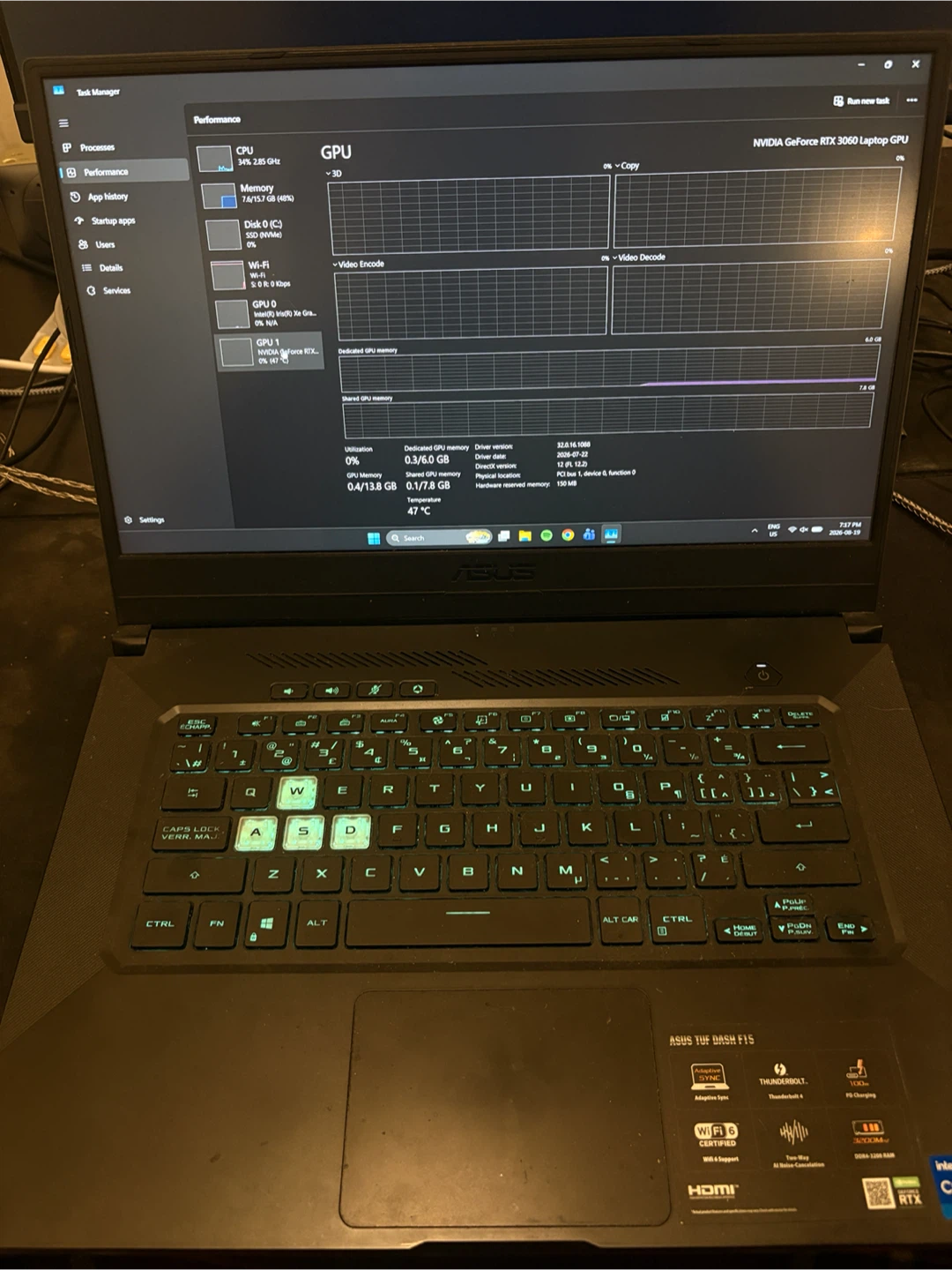 ASUS TUF GAMING LAPTOP GeForce RTX 3060 GPU - photo 4