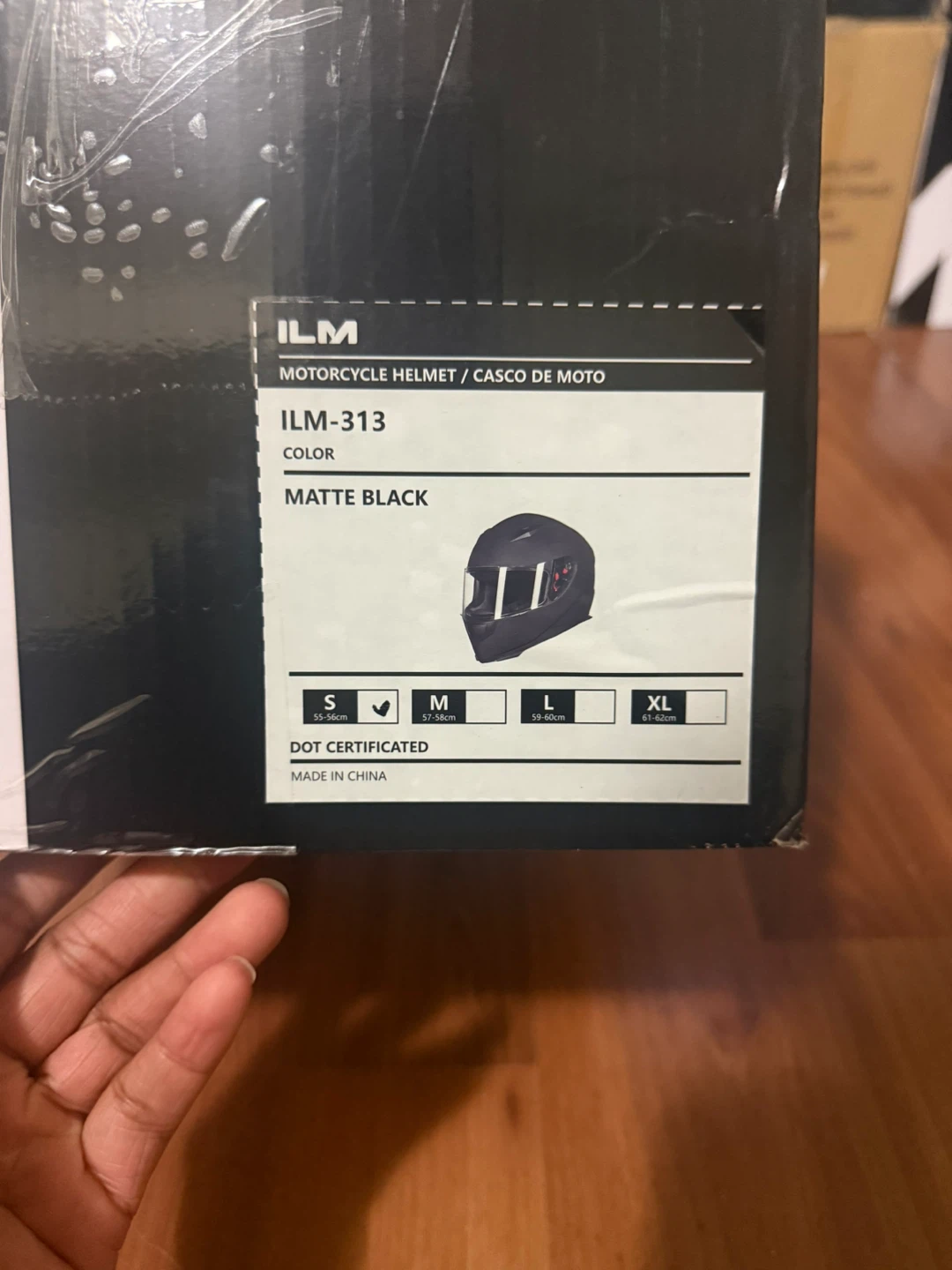 ILM Motorcycle Helmet Matte Black Size Small
