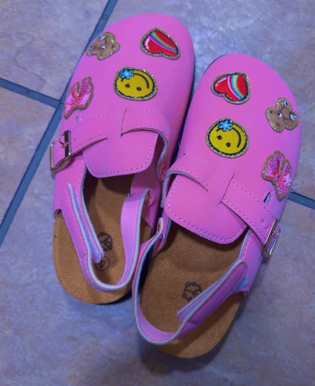 Pink Clogs with Charms Size 4