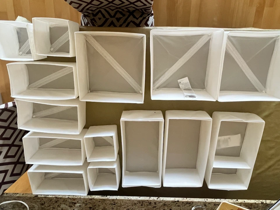 Set of 10 Ikea Skubb White Fabric Storage Bins