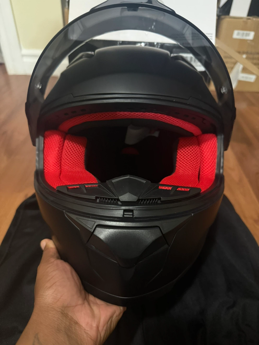 ILM Motorcycle Helmet Matte Black Size Small - photo 3