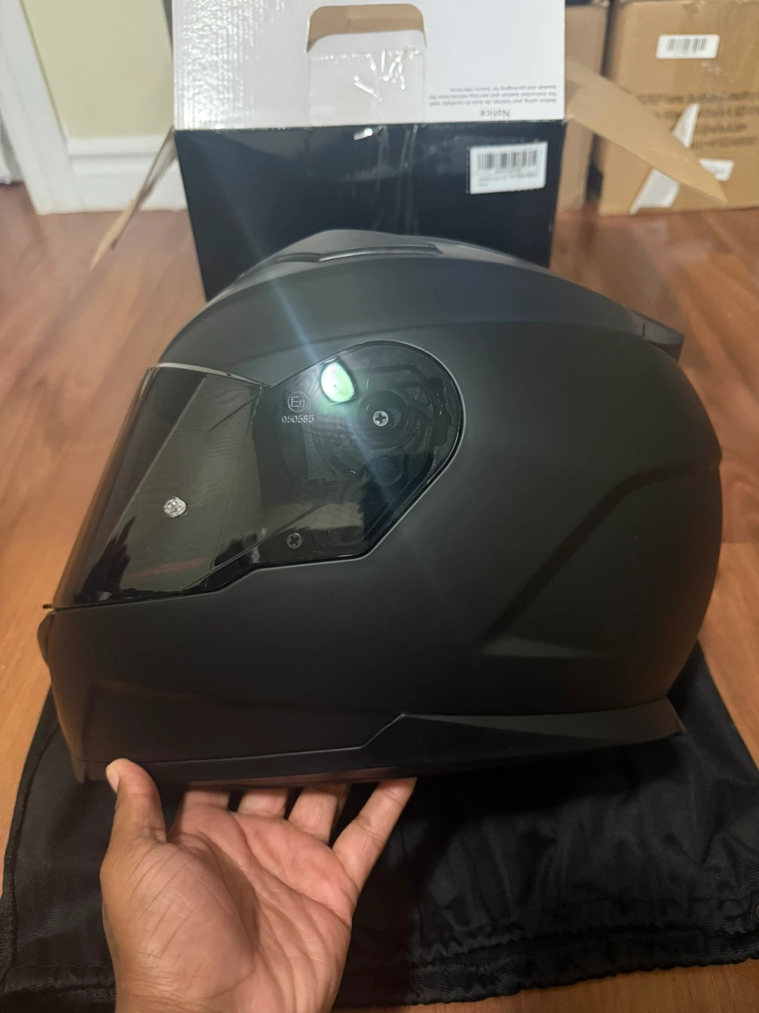 ILM Motorcycle Helmet Matte Black Size Small - photo 4