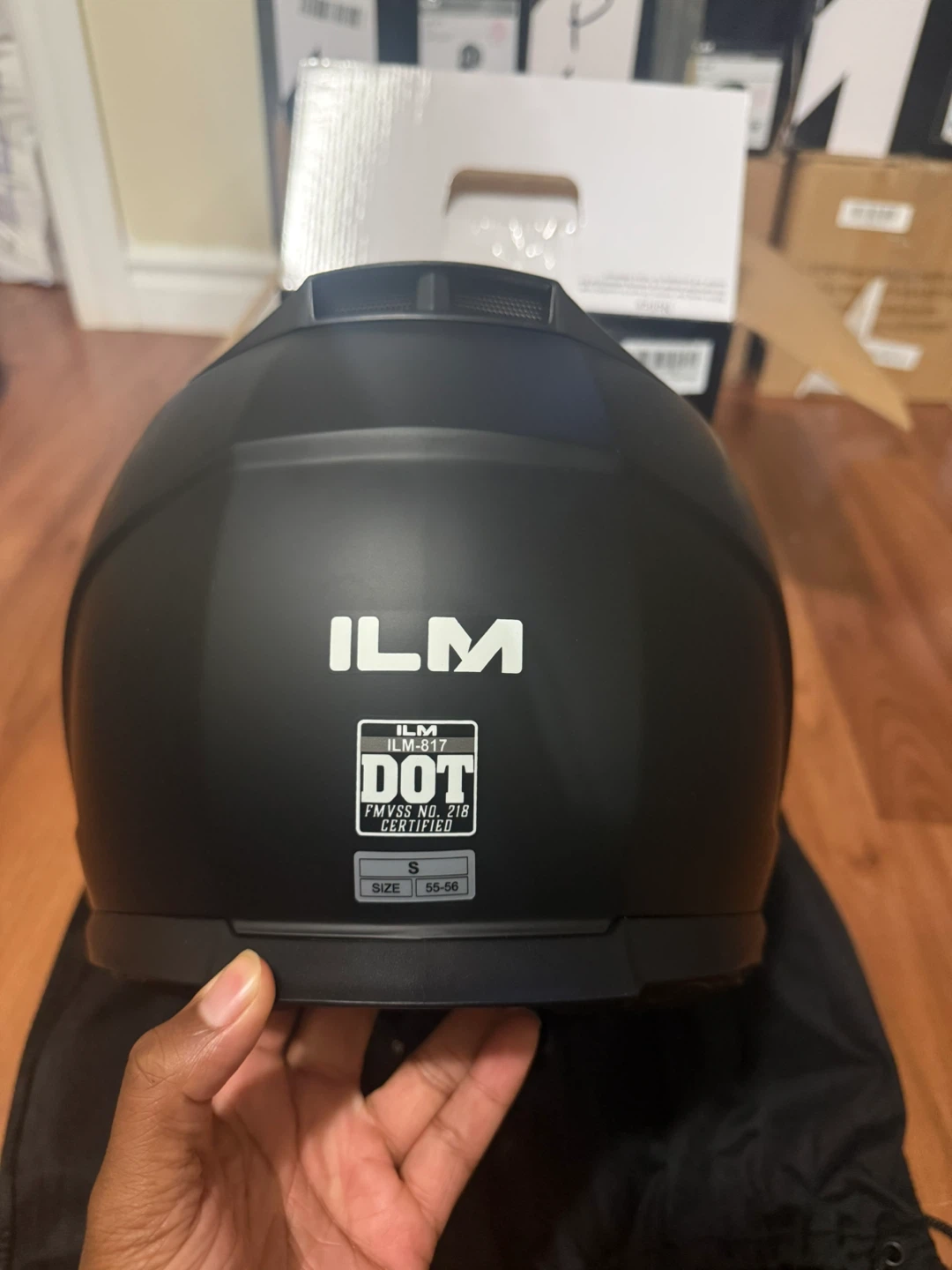 ILM Motorcycle Helmet Matte Black Size Small - photo 5