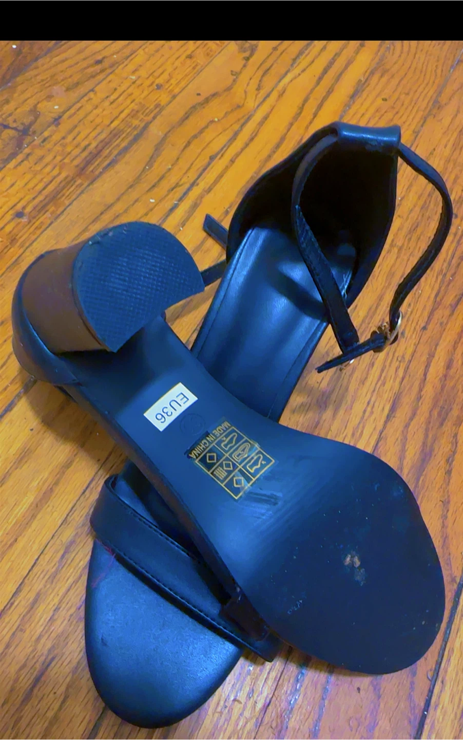 Black Block Heel Sandals - EU 36