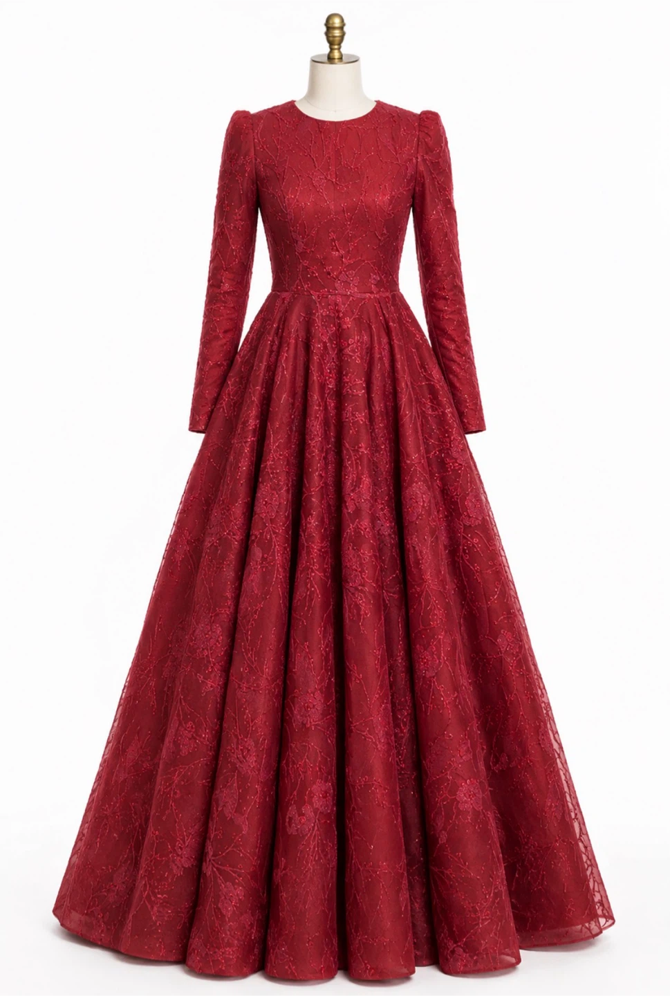 Modest Burgundy-Maroon Dress