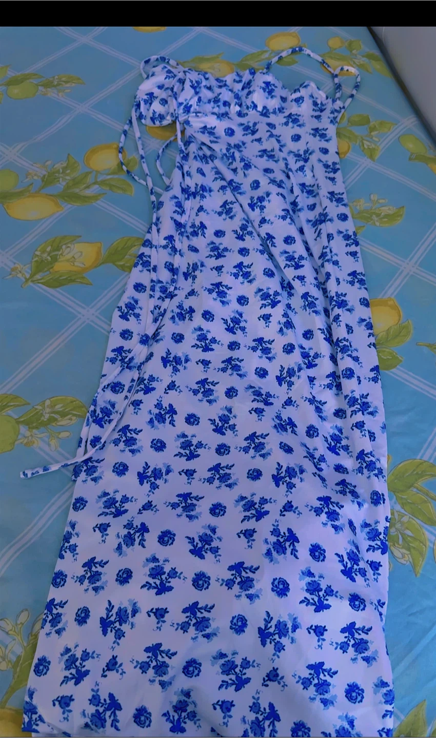 Blue Floral Maxi Dress - photo 4
