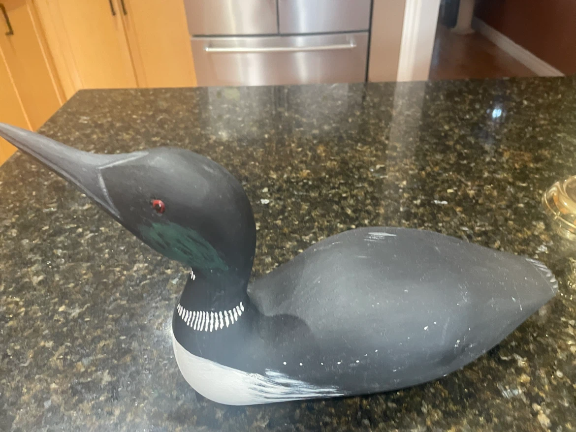 Wooden hand painted loon decoy - photo 2
